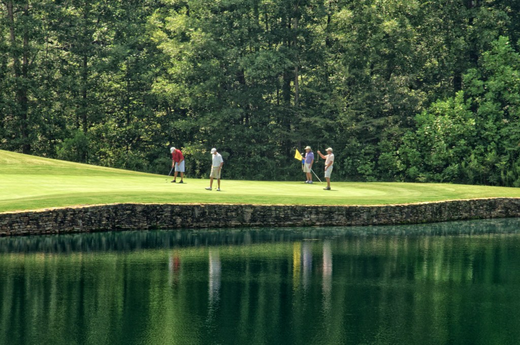 Golfers on hole 